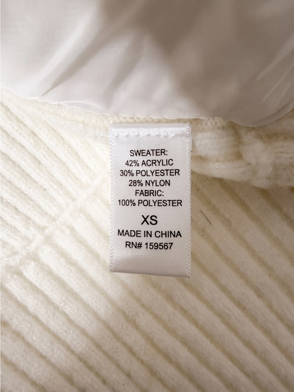 Cream Faux-Fur Knit Bomber Jacket - Picture 3 of 4